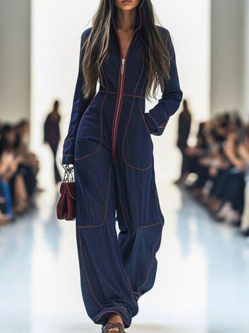 VeraLuxe™ Wide-Leg Denim Jumpsuit — Slip Into Effortless Confidence That Moves With You All Day