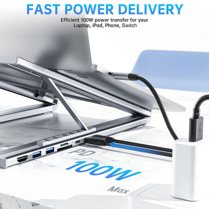 VertoRise™ Hub Stand — Power Through Your Day with Effortless Comfort and Clutter-Free Focus