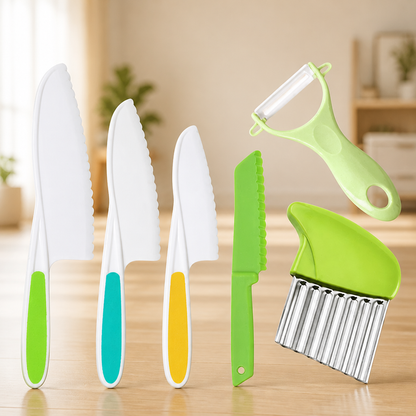 Kids Play Kitchen Set Montessori Safe Cutting Tools