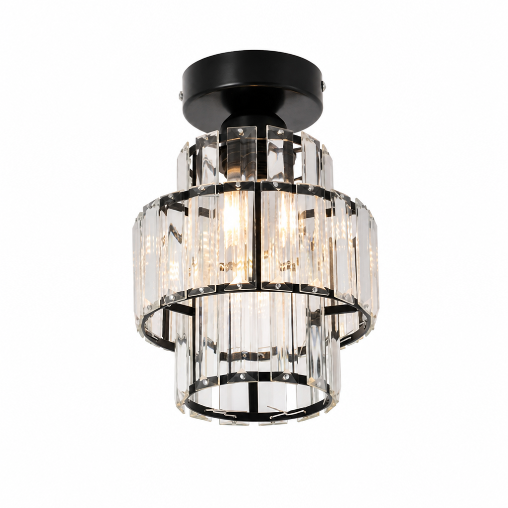 Crystal Pendant Light | Nordic LED | Iron Frame, Adjustable Length for Living & Dining