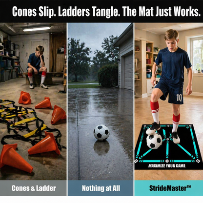 StrideMaster™ — Train Real Match Footwork Right on Your Living Room Floor