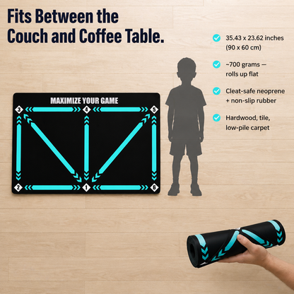 StrideMaster™ — Train Real Match Footwork Right on Your Living Room Floor