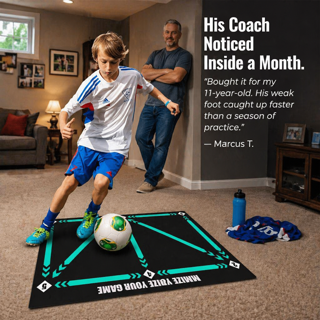 StrideMaster™ — Train Real Match Footwork Right on Your Living Room Floor
