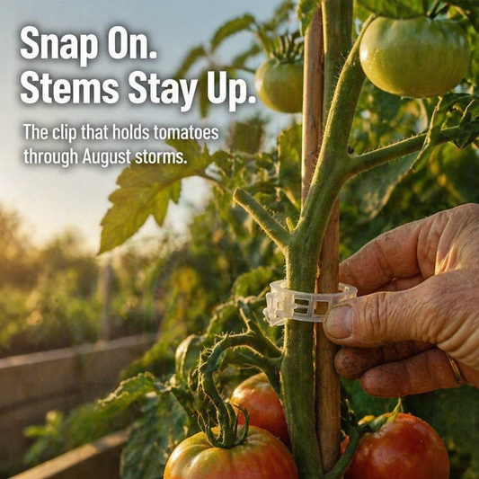 VerdiClip™ — Hold Tomatoes Tall, Ditch the Twist Ties, Save Every Stem From Snapping