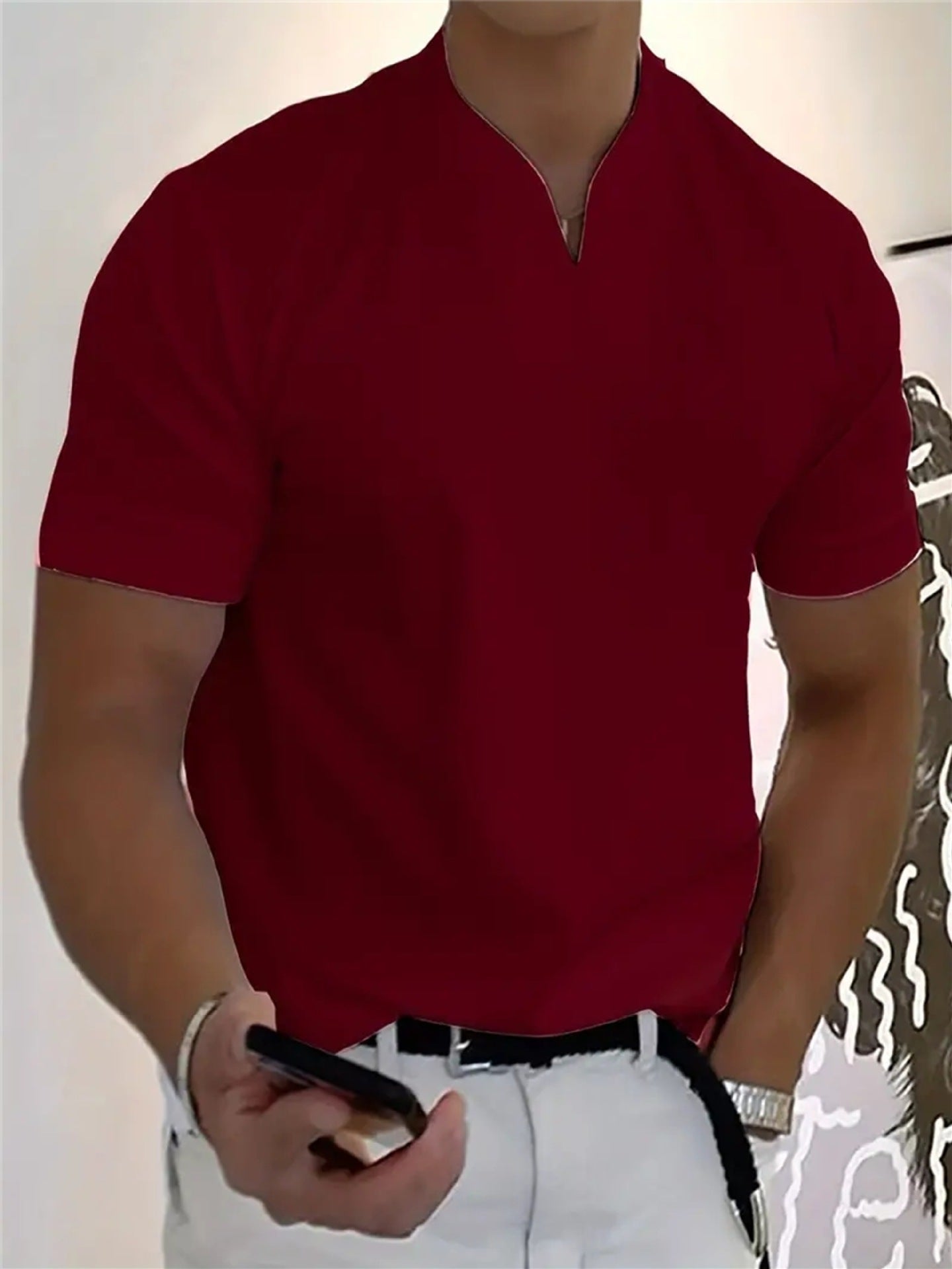 VeroStride™ Men’s Modern V-Neck — Stay Cool, Confident, and Sharply Tailored All Day Long
