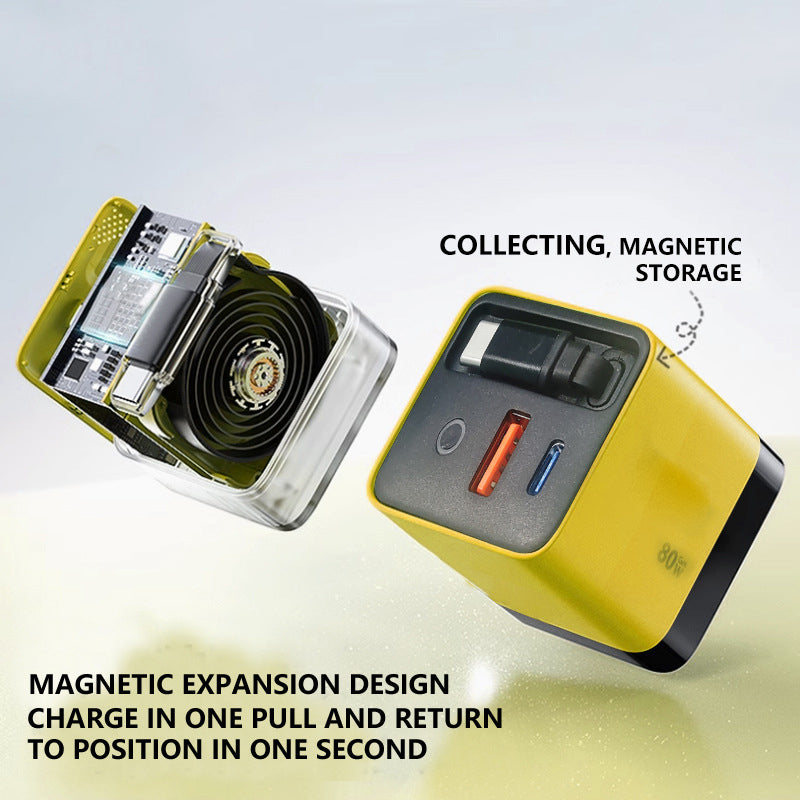 PowerFlow™ 80W Retractable Charger — Lightning-Fast Power That Declutters Your Life Instantly
