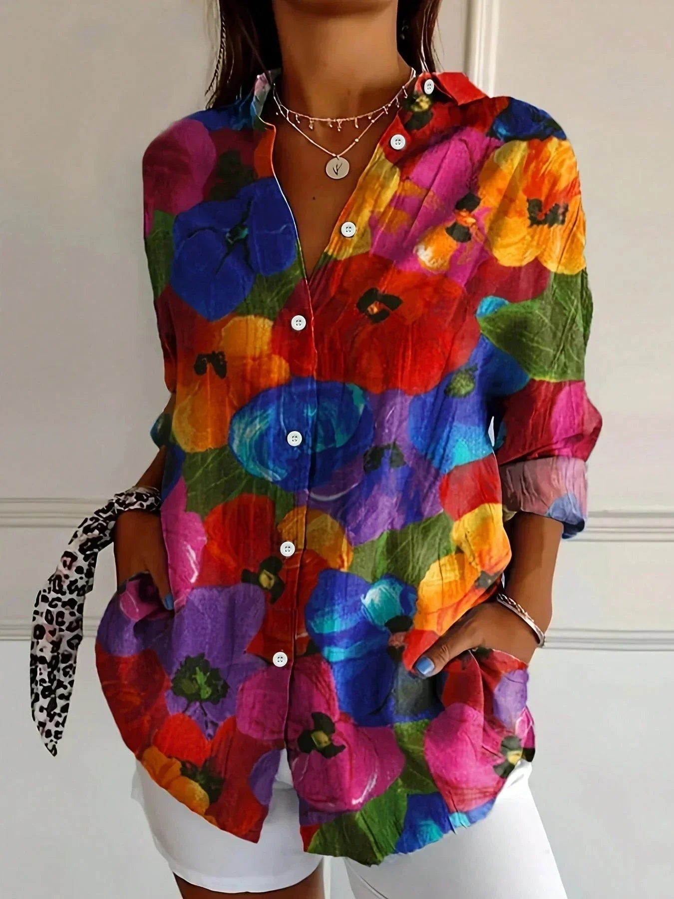 Luminara™ Blouse — Ignite Your Confidence with Vibrant Color and Flawless Fit All Day Long