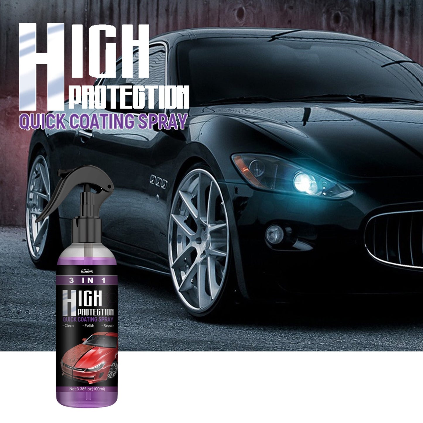 HydraSheen™ 3-in-1 Ultra Coat Spray — Instantly Restore and Shield Your Car’s Showroom Shine Without Water