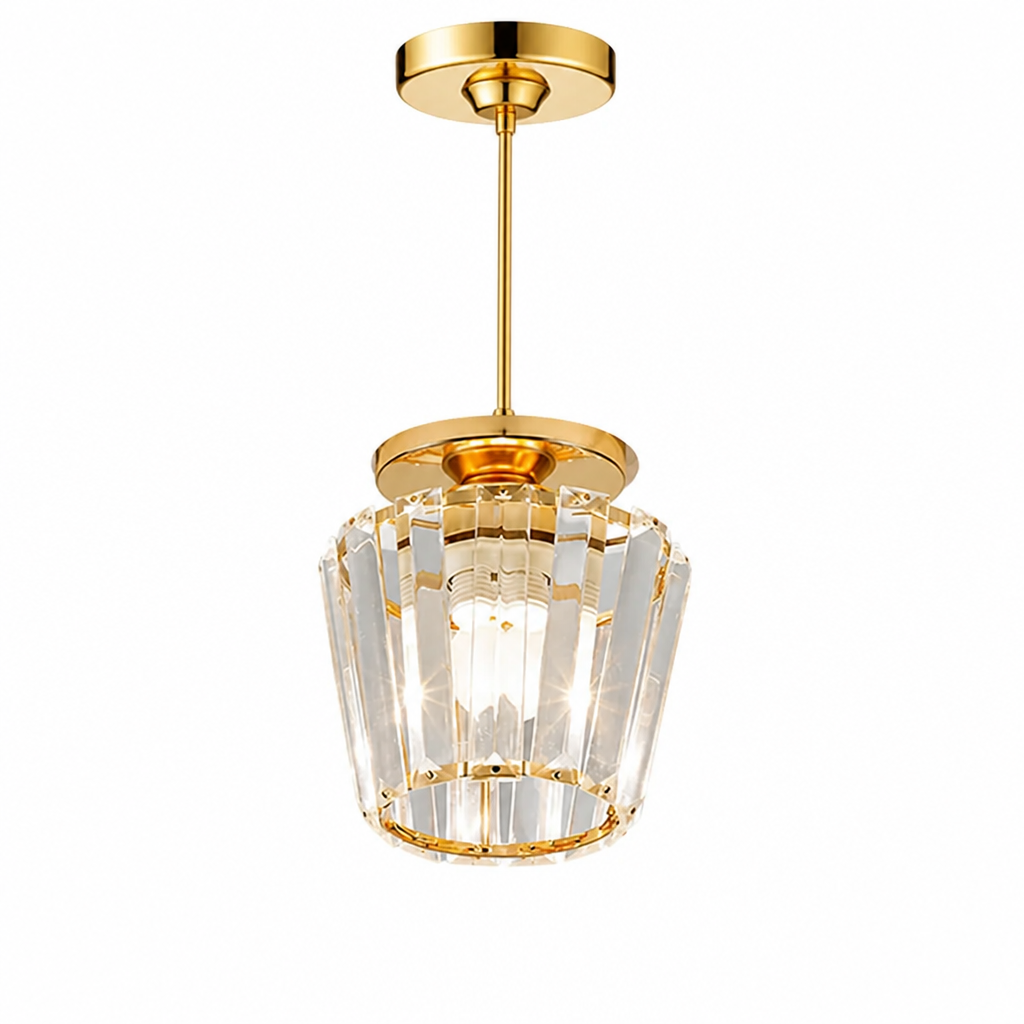 Crystal Pendant Light | Nordic LED | Iron Frame, Adjustable Length for Living & Dining