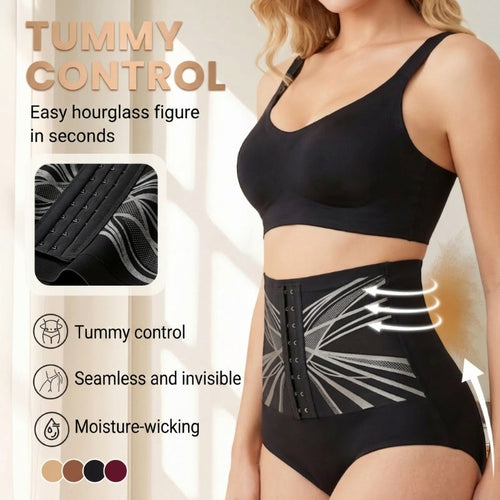Cinchelle™ – High-Waist Tummy-Control Shaping Brief with 3-Hook Cinch