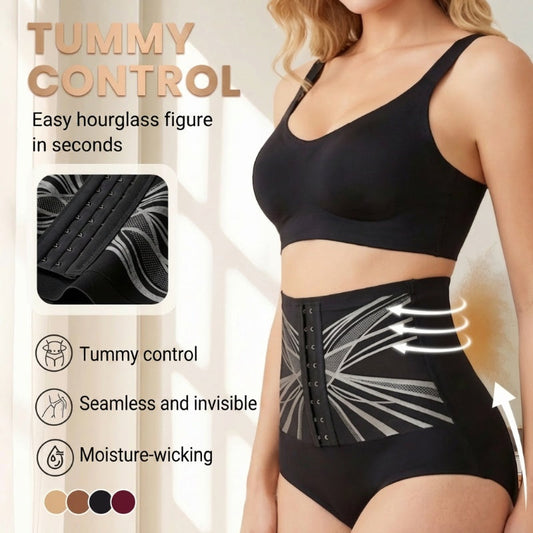 Cinchelle™ – High-Waist Tummy-Control Shaping Brief with 3-Hook Cinch