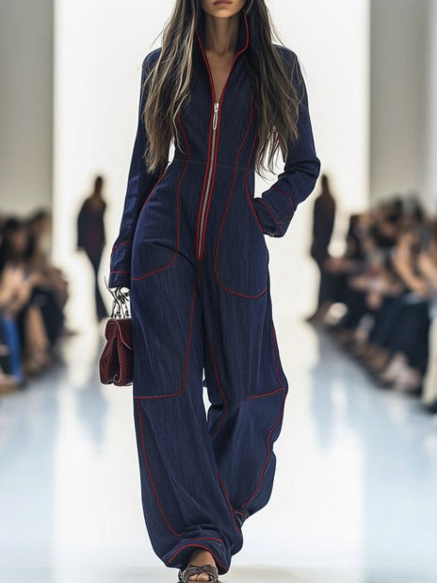 VeraLuxe™ Wide-Leg Denim Jumpsuit — Slip Into Effortless Confidence That Moves With You All Day
