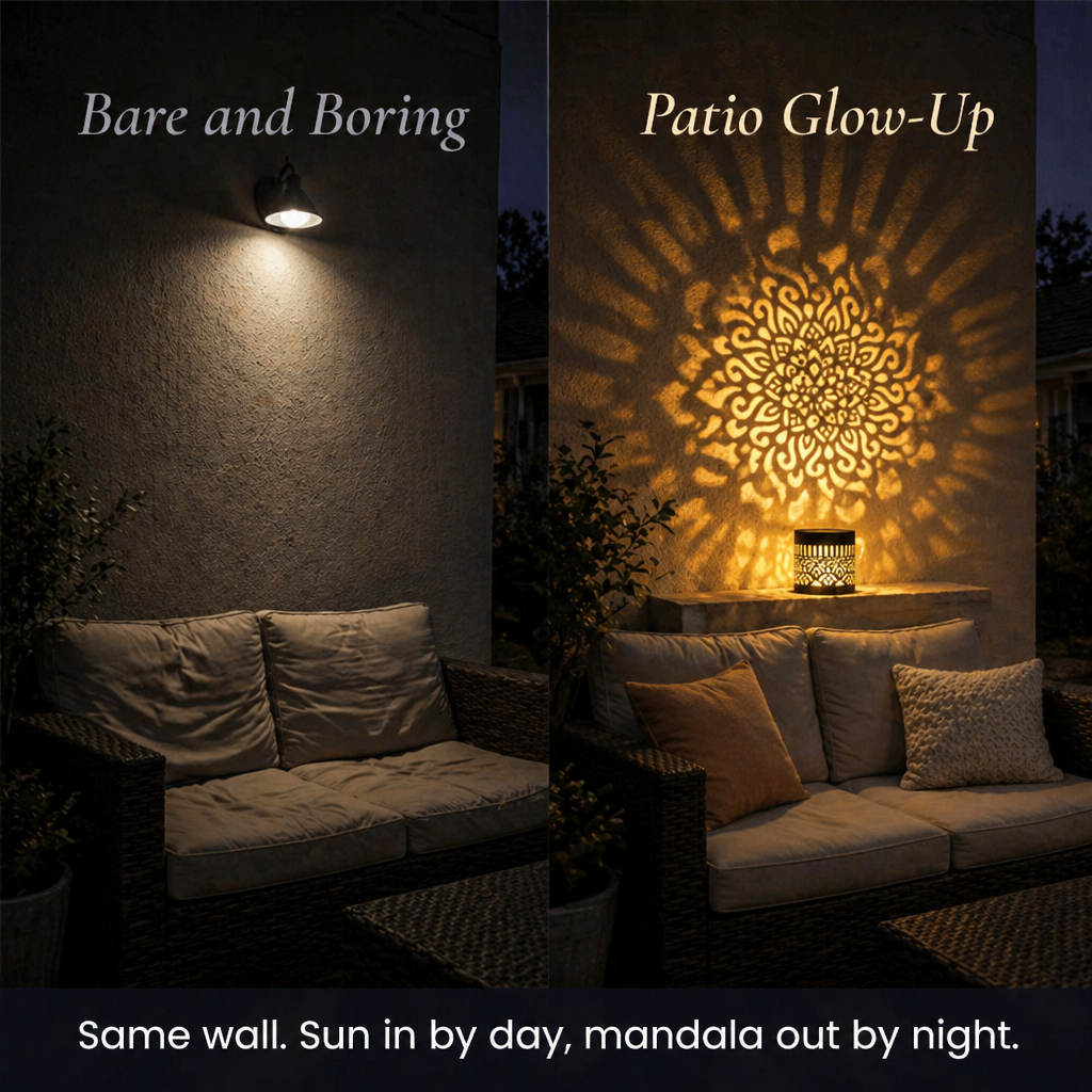 LumaMandala™ — Cast Hypnotic Mandala Patterns Across Your Patio Every Night