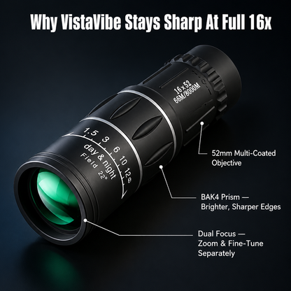 VistaVibe™ — See 16x Closer at Sports, Wildlife, and Concerts From Your Pocket