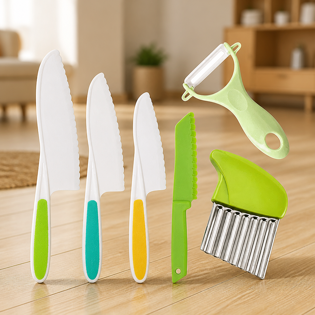 Kids Kitchen Playset Montessori-Inspired Safe Cutting Tools