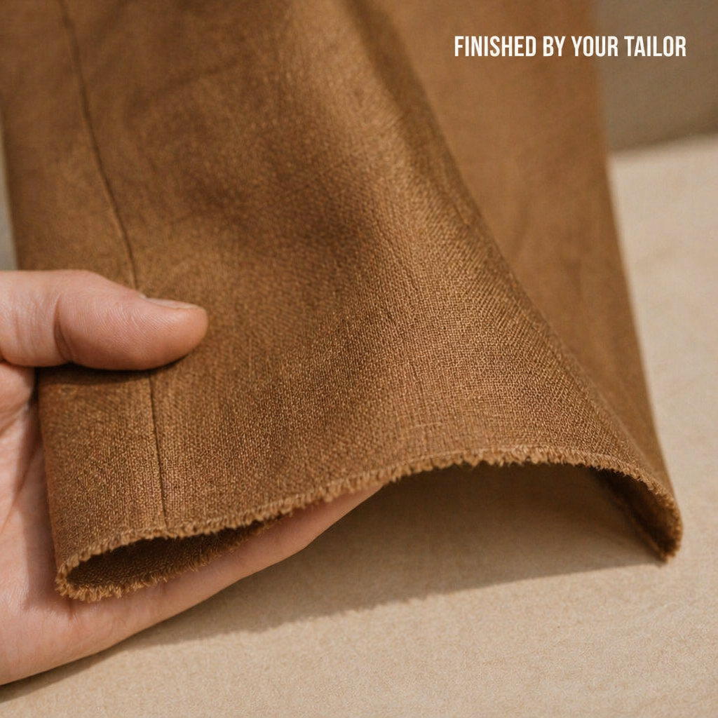 EmeraSilk™ – High-Waist Gurkha Linen Trousers with Unfinished Hem