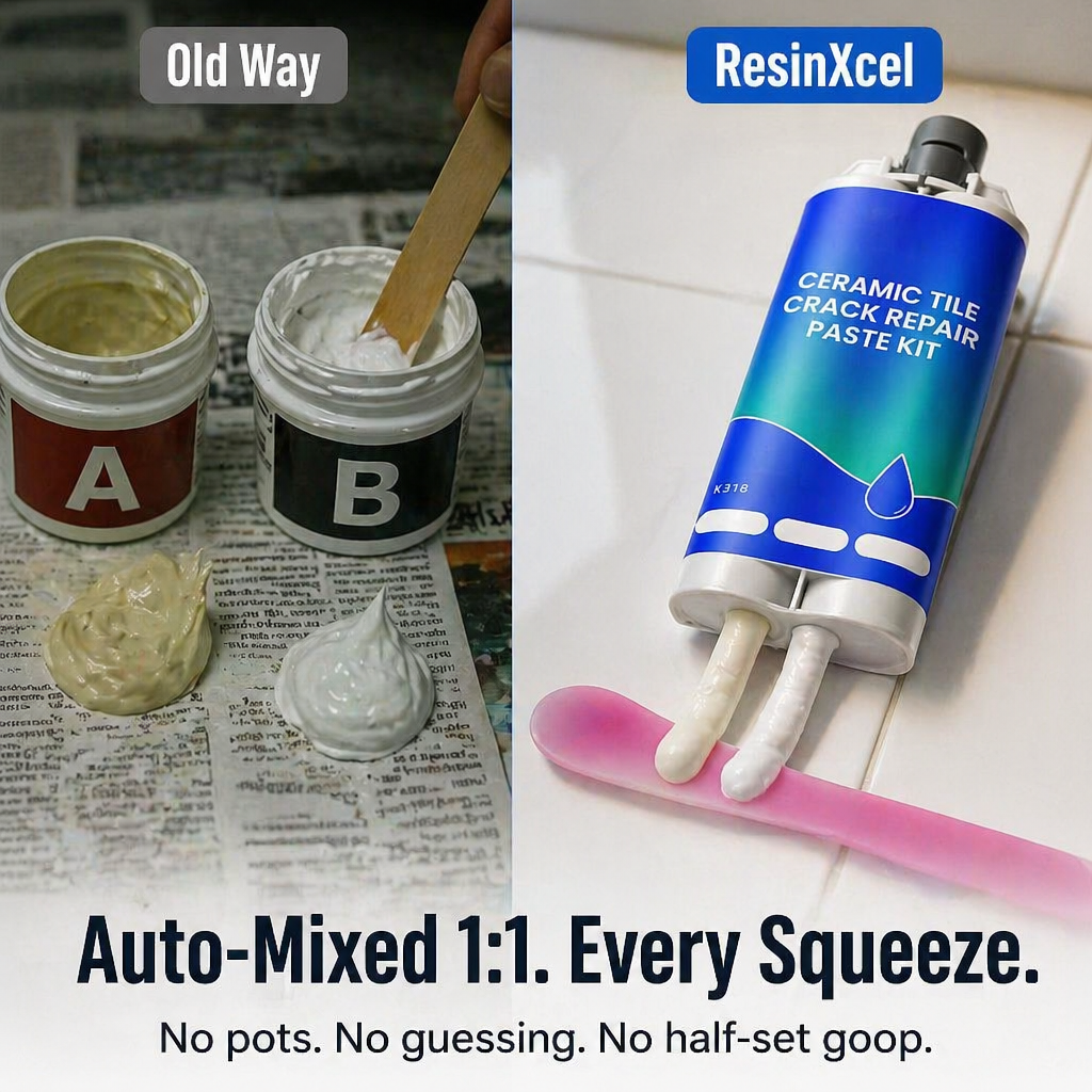 ResinXcel™ — Patch Cracked Tile, Sinks & Marble Without Calling a Plumber