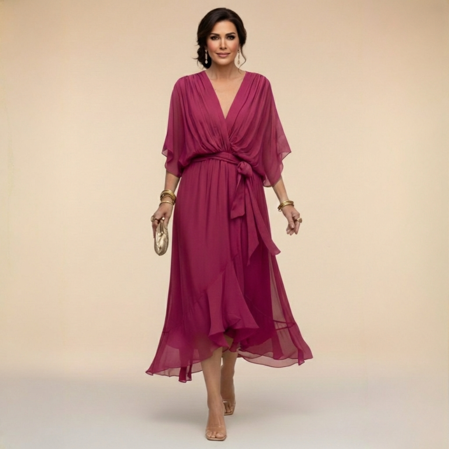 SilkAmour™ Chiffon Dress — Feel Weightless and Unstoppable in Every Curve
