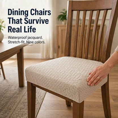 SlipGuard™ Jacquard Chair Covers — Protect Each Chair from Spills, Stains & Sticky Hands
