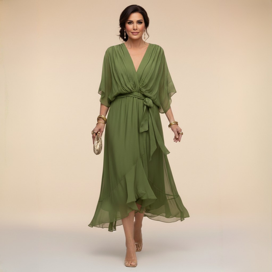SilkAmour™ Chiffon Dress — Feel Weightless and Unstoppable in Every Curve