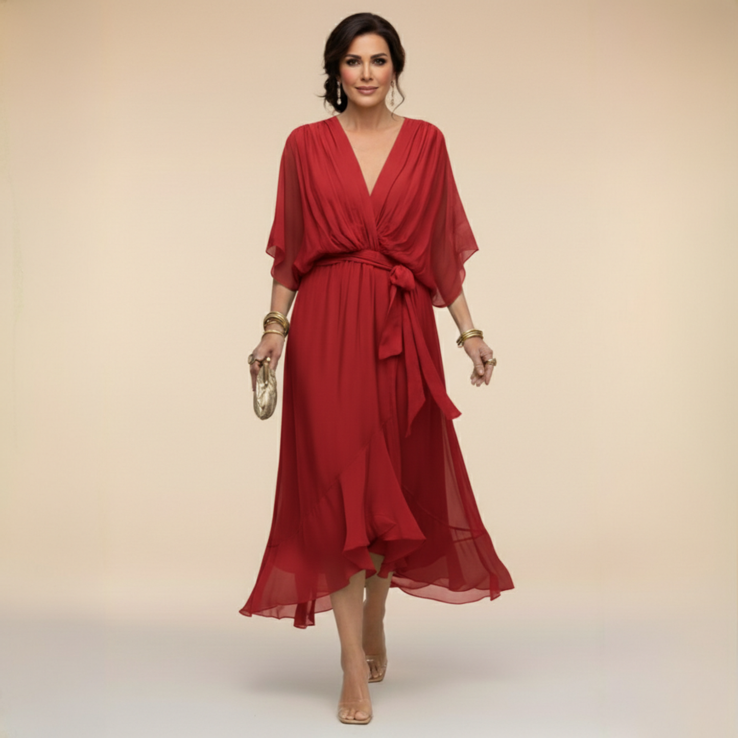 SilkAmour™ Chiffon Dress — Feel Weightless and Unstoppable in Every Curve