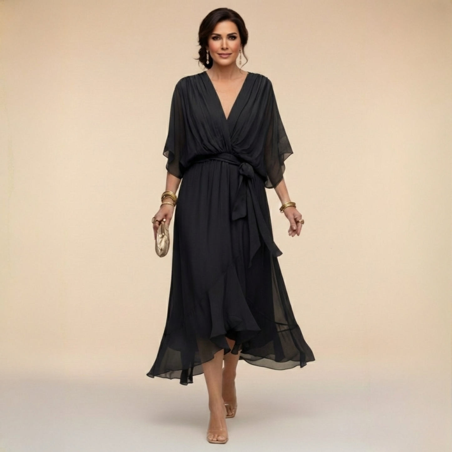 SilkAmour™ Chiffon Dress — Feel Weightless and Unstoppable in Every Curve