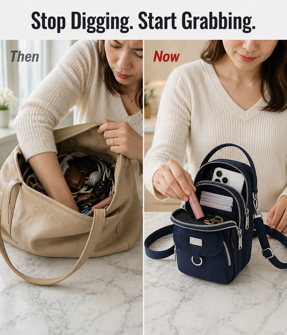 TrailBlaze™ — Carry Phone, Cards & Keys Hands-Free in One Mini Crossbody
