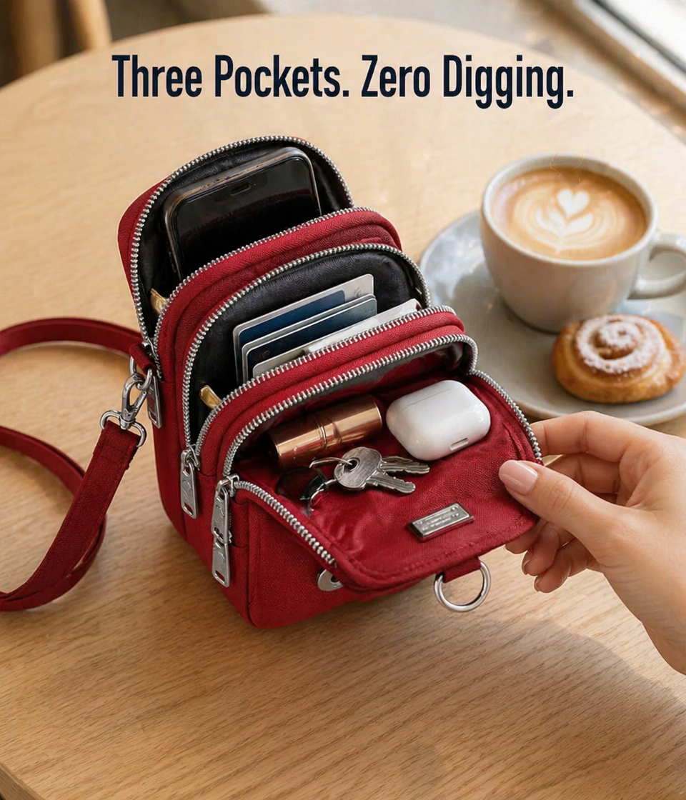 TrailBlaze™ — Carry Phone, Cards & Keys Hands-Free in One Mini Crossbody