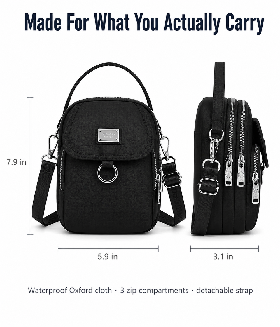 TrailBlaze™ — Carry Phone, Cards & Keys Hands-Free in One Mini Crossbody