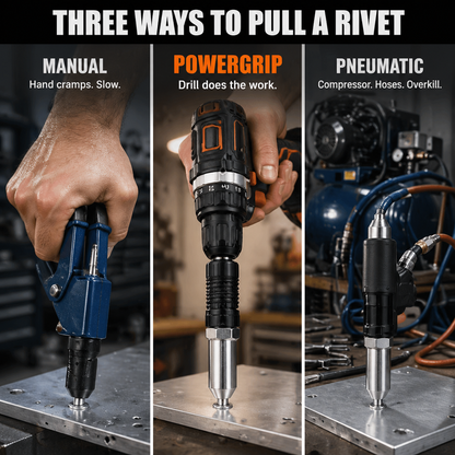 PowerGrip™ — Pull 120 Rivets Without a Single Hand Cramp