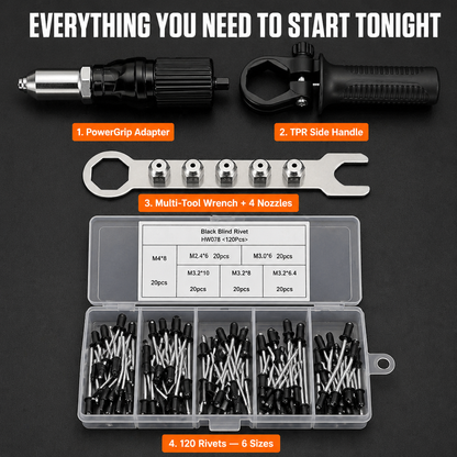 PowerGrip™ — Pull 120 Rivets Without a Single Hand Cramp