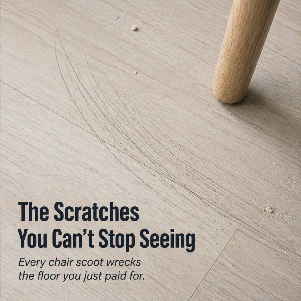VibraShield™ — Stretch-Fit Silicone Caps That Silence Chairs and Save Your Floors