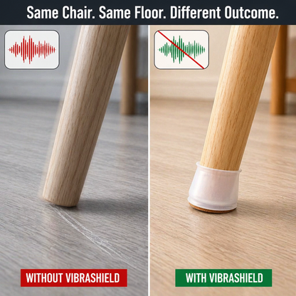 VibraShield™ — Stretch-Fit Silicone Caps That Silence Chairs and Save Your Floors