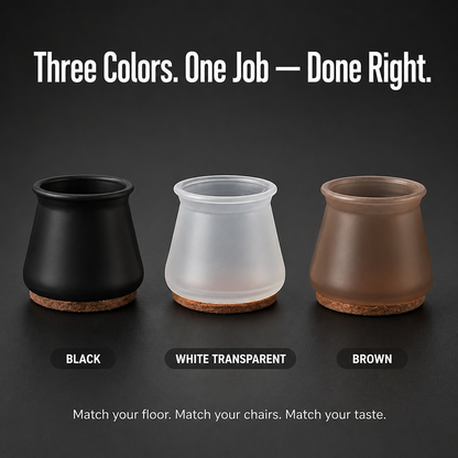 VibraShield™ — Stretch-Fit Silicone Caps That Silence Chairs and Save Your Floors