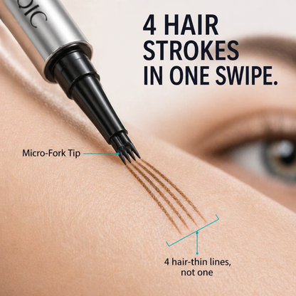 BrowAura™ — Stroke On Hair-Like Brows That Survive Sweat, Rain & 36-Hour Days