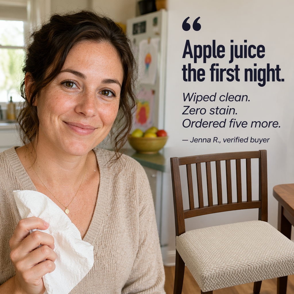 SlipGuard™ Jacquard Chair Covers — Protect Each Chair from Spills, Stains & Sticky Hands