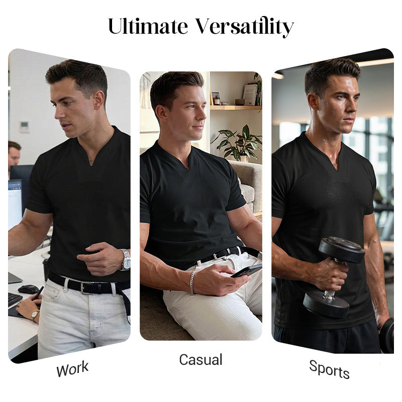 VeroStride™ Men’s Modern V-Neck — Stay Cool, Confident, and Sharply Tailored All Day Long