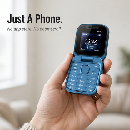 VersaFlect™ Mini Flip Phone — Pocket-Sized Power That Lasts Two Full Days