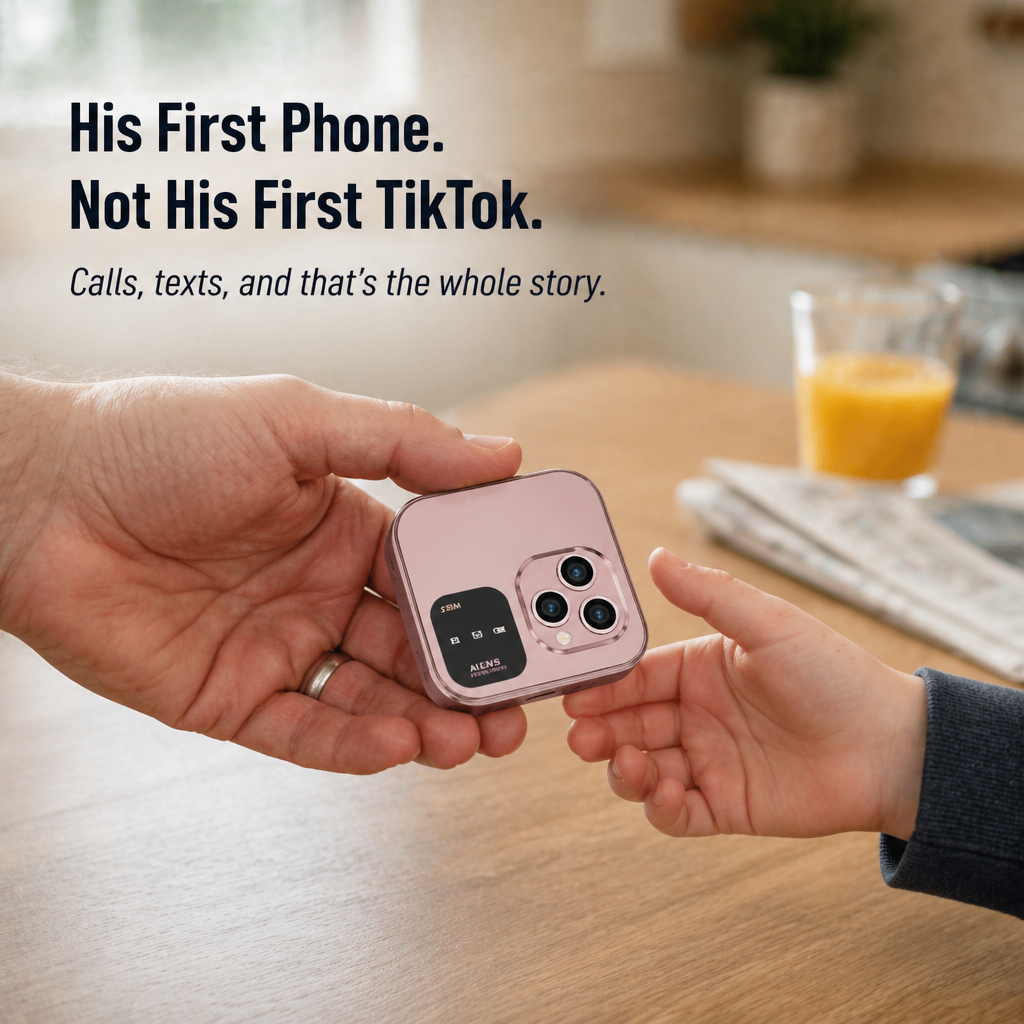 VersaFlect™ Mini Flip Phone — Pocket-Sized Power That Lasts Two Full Days