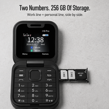 VersaFlect™ Mini Flip Phone — Pocket-Sized Power That Lasts Two Full Days