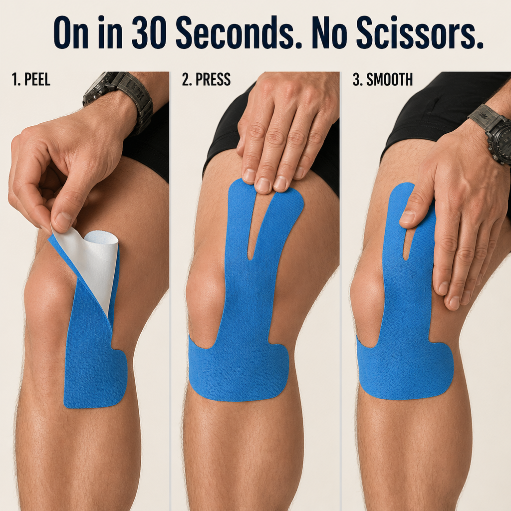StrideGuard™ — Steady a Sore Knee in 30 Seconds, No Scissors Needed