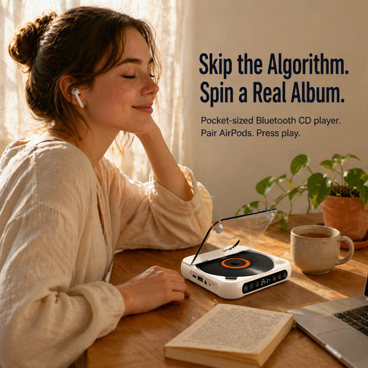 VibeStream™ — Pocket Your CDs, Pair Bluetooth Headphones, Skip the Algorithm