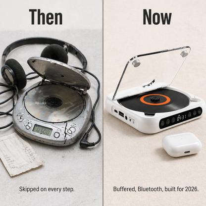VibeStream™ — Pocket Your CDs, Pair Bluetooth Headphones, Skip the Algorithm