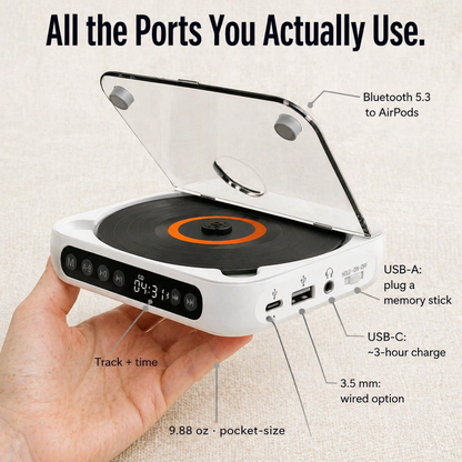 VibeStream™ — Pocket Your CDs, Pair Bluetooth Headphones, Skip the Algorithm