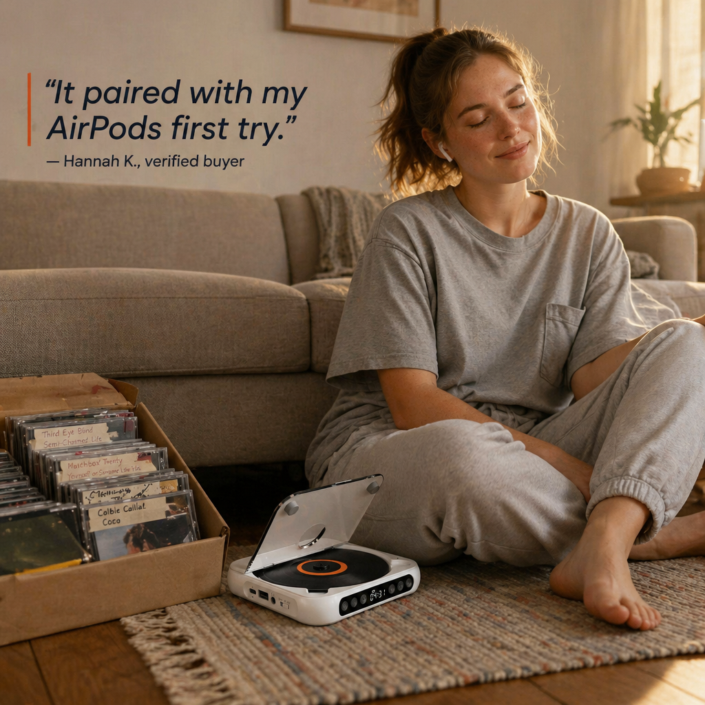 VibeStream™ — Pocket Your CDs, Pair Bluetooth Headphones, Skip the Algorithm