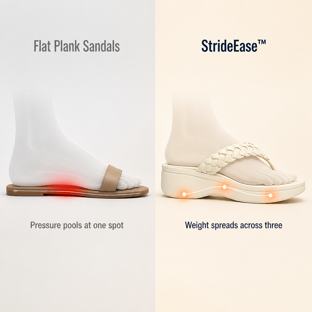 StrideEase™ — End the 2pm Foot Ache With Cushioned Arch-Support Wedges