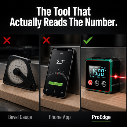 ProEdge™ — Hit Every Miter, Bevel & Slope Dead-On in Seconds