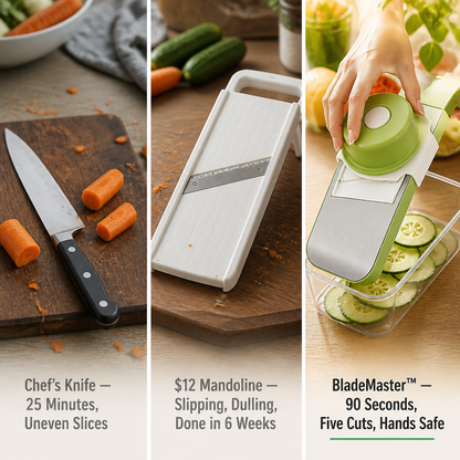 BladeMaster™ — Slice, Shred & Grate Tonight's Veggies in Under 90 Seconds