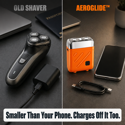 AeroGlide™ Mini Shaver — Crush 5 O'Clock Shadow in 90 Seconds Anywhere