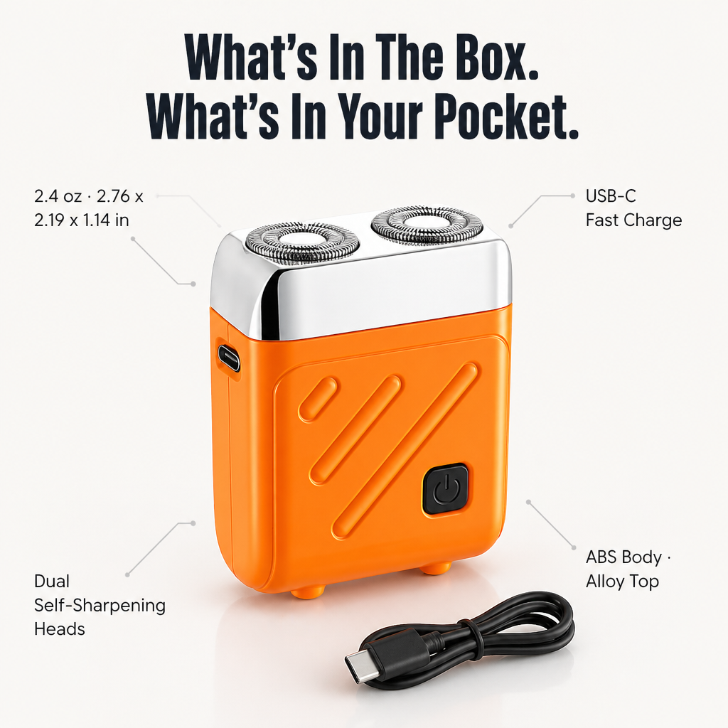 AeroGlide™ Mini Shaver — Crush 5 O'Clock Shadow in 90 Seconds Anywhere
